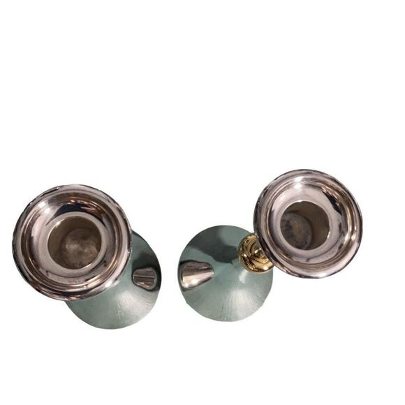 Dansk Designs Jens Quistgaard Japan Silver Plated Mid Century Pair Candlesticks - Picture 3 of 6